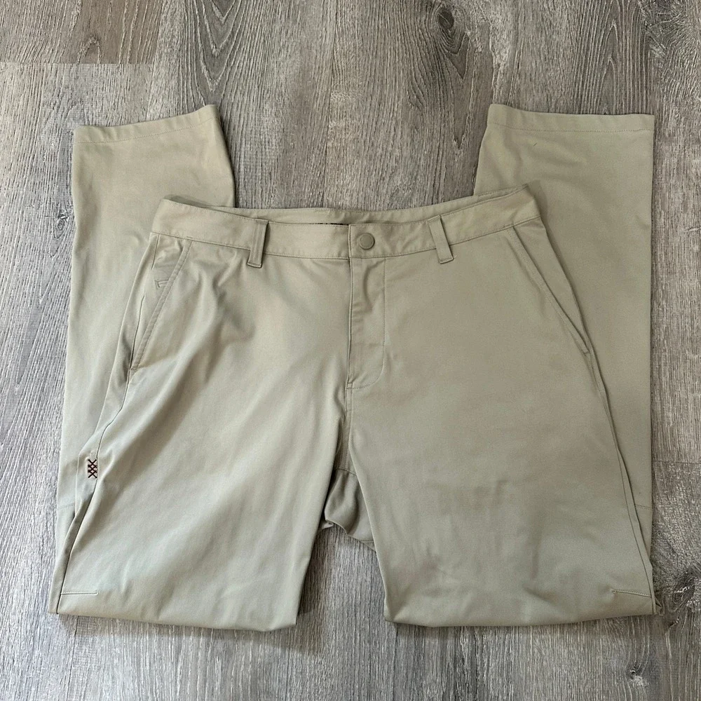 Rhone Pants‎ Men's 33 Khaki Commuter Performance Stretch Chino Slim Fit Pants